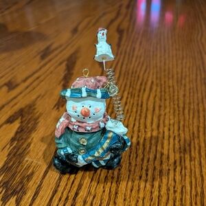 Snowman Jack in the box stocking ornament Xmas tree holiday home decor Vintage